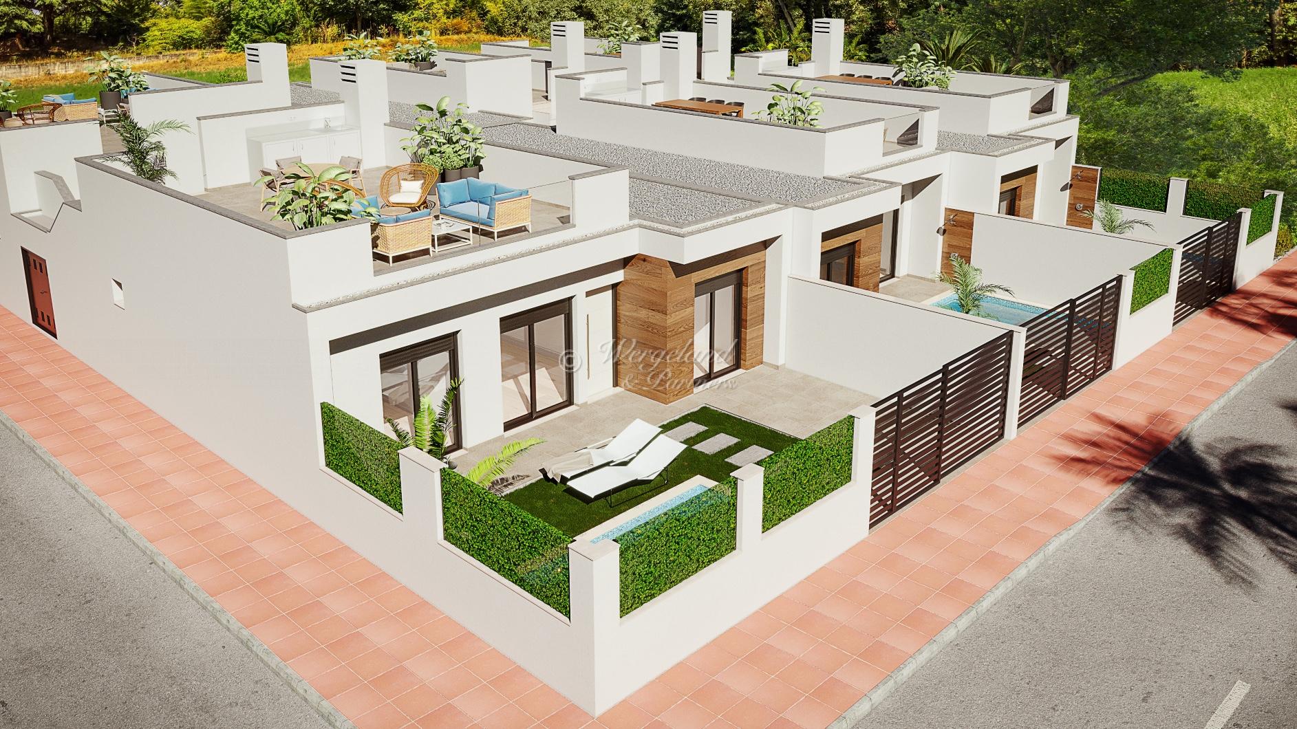 3 bedrooms Villa on one level, private pool and roof terrace [VLP3]