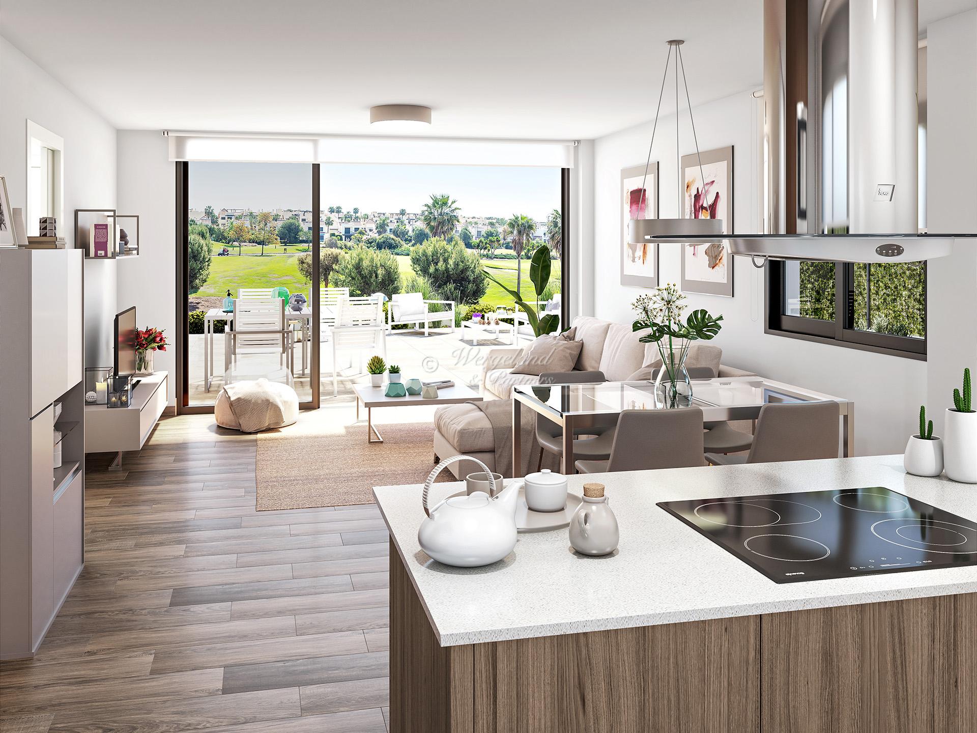 4 Soveroms golfvilla, hjørnetomt, på ett plan med takterrasse og privat basseng [VLGC2-2]