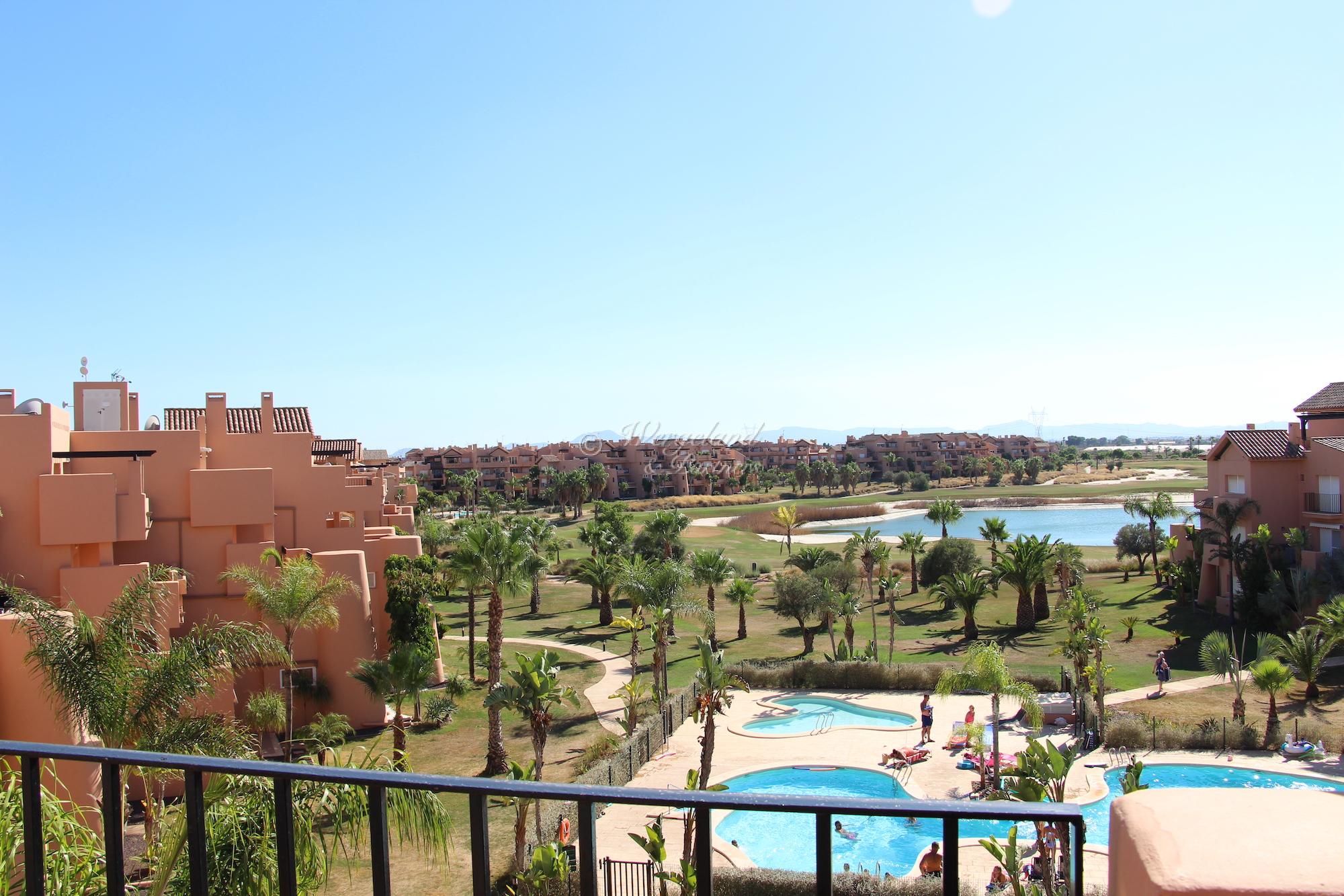 2 Bed furnished south facing Top floor apartment, terrace with pool and golf view [8231]