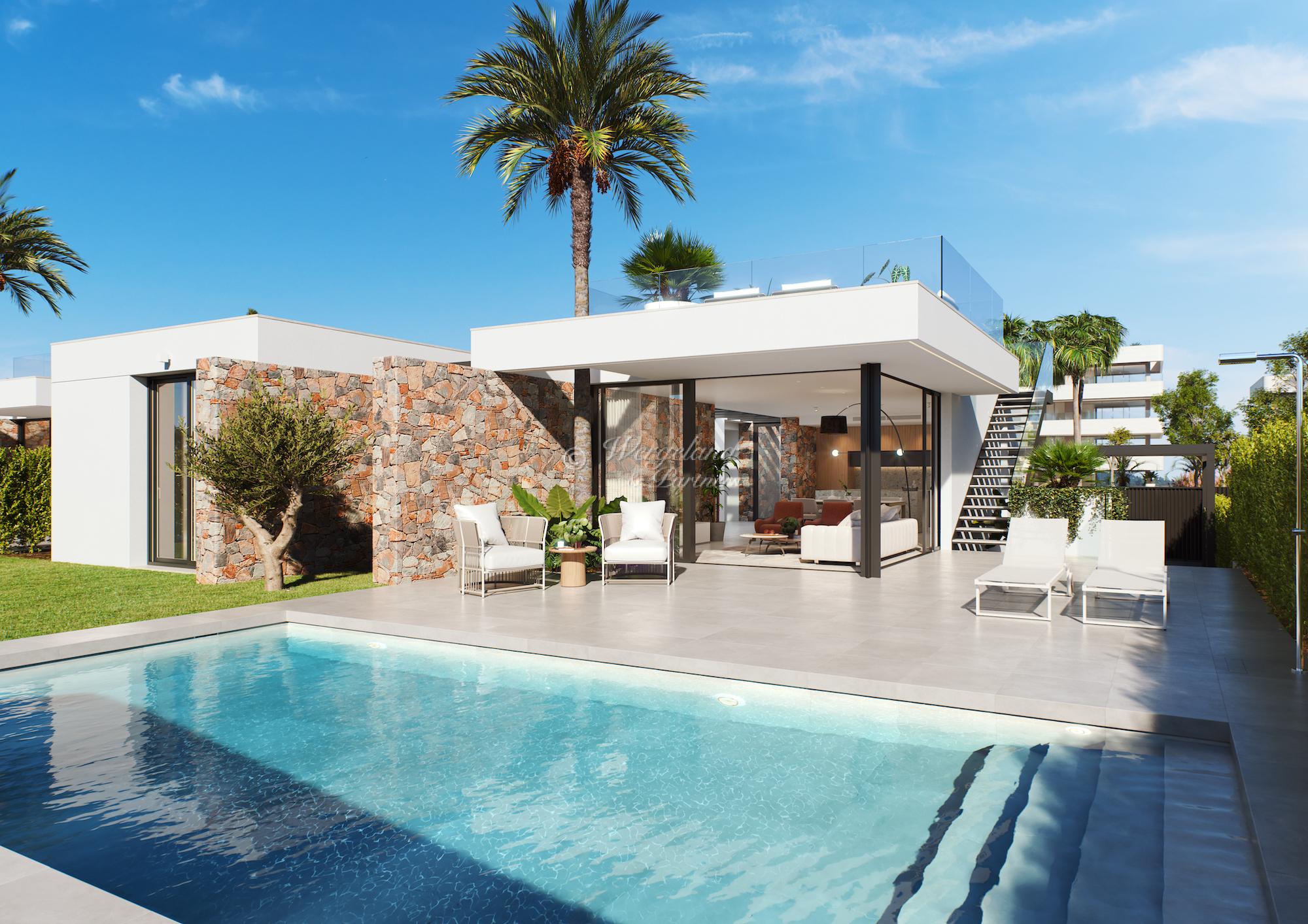 Large luxury villa on a west-facing corner plot with pool, roof terrace and 145 m2 underbuilt [P7]