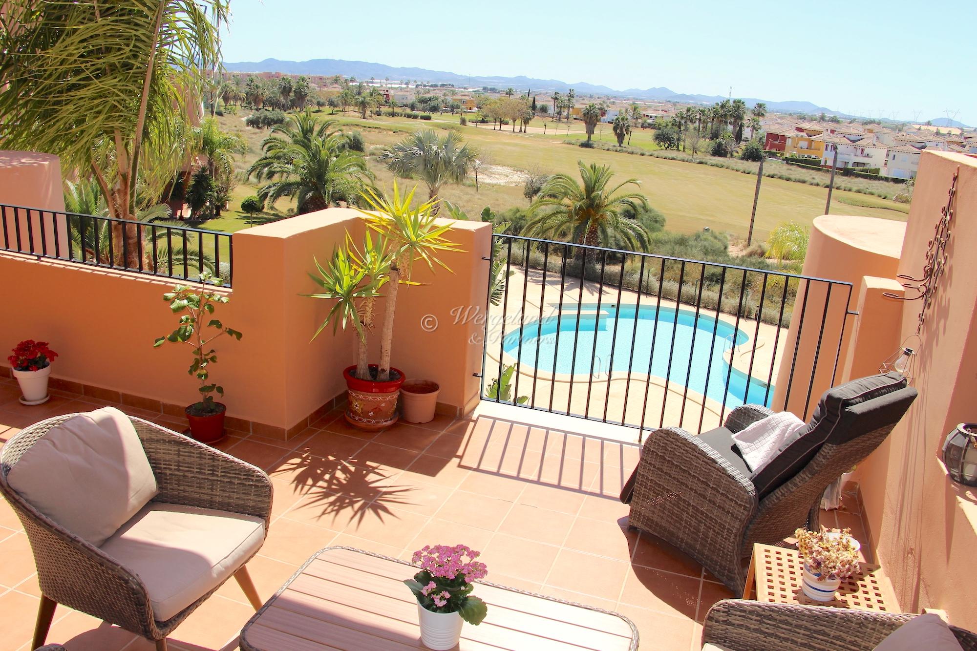 2 Bedroom furnished, south-facing apartment, 2nd floor, pool- and golf view [12922]