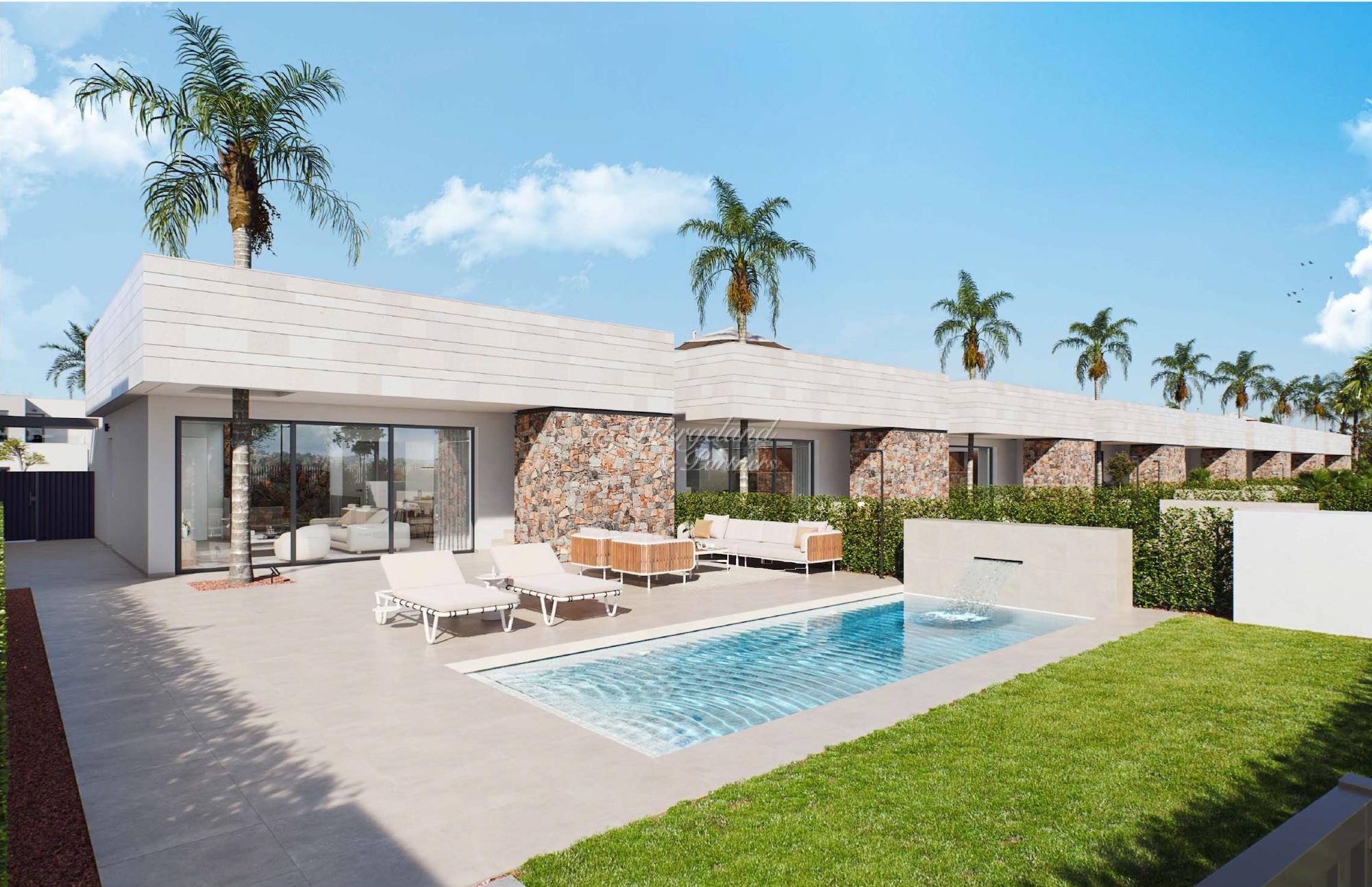 Modern Detached house on one level on spacious plot with roof terrace, private pool and 99m2 underbuilt [R54-8]