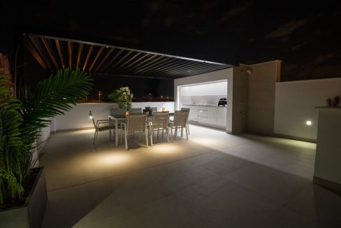 Takterrasse Kveldsbelysning
