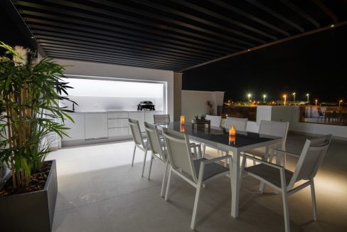 Takterrasse Utekjøkken Kveldsbelsyning