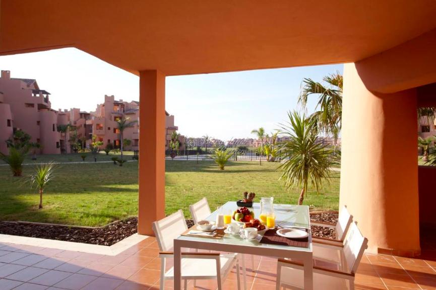 3 Bedrooms furnished The Residences ground floor apartment, pool- and golf view [10701]