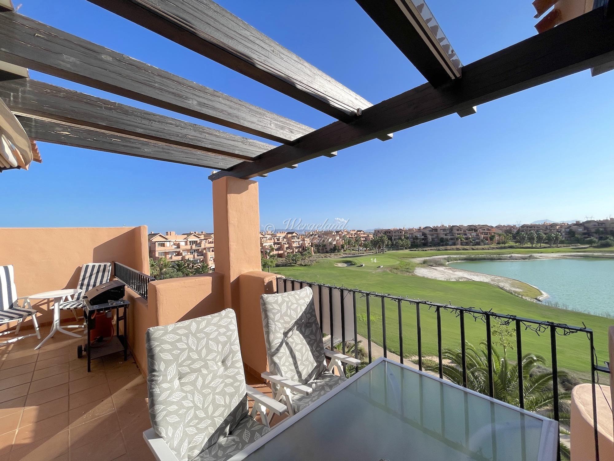 Penthouse 1. line golf! Furnished, 2 bed, garage, storage [7631]