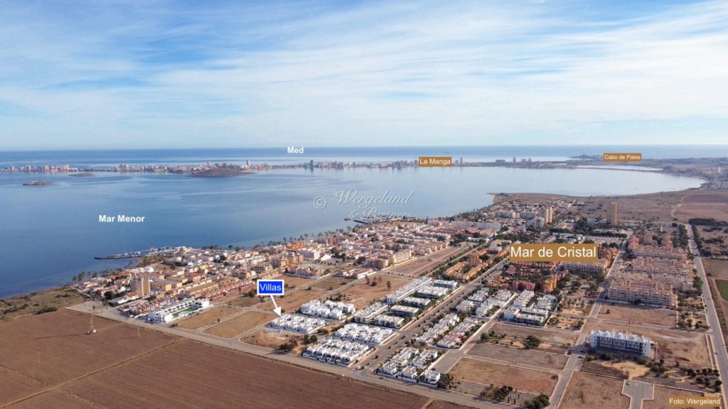  dronebilde mar de cristal villas mot mar Menor