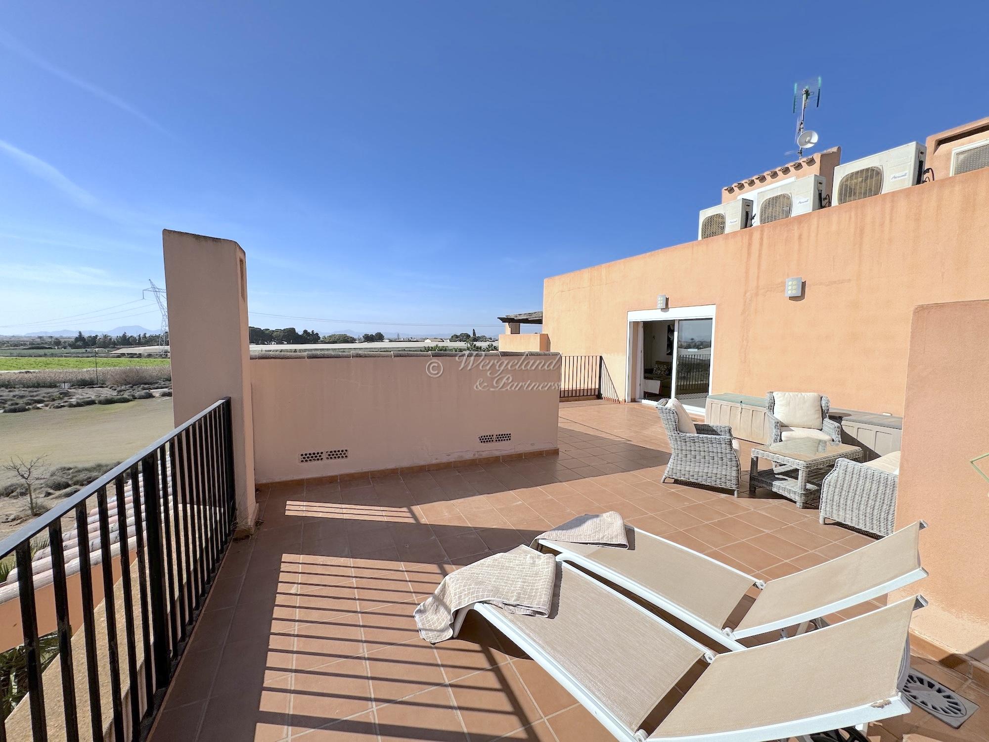 Furnished Penthouse, 68 m2 terraces, 1. line golf, furnished, garage with storage [1132]
